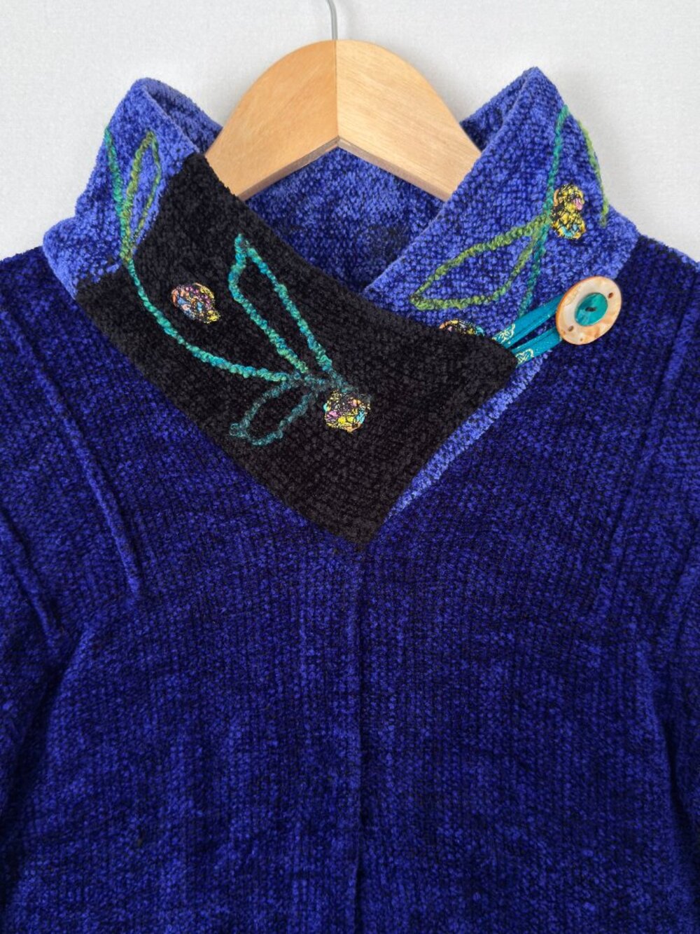Vtg Anne & Bill Howson Art to Wear Handwoven Chenille Sweater Jacket Blazer Sz M - Picture 5 of 14